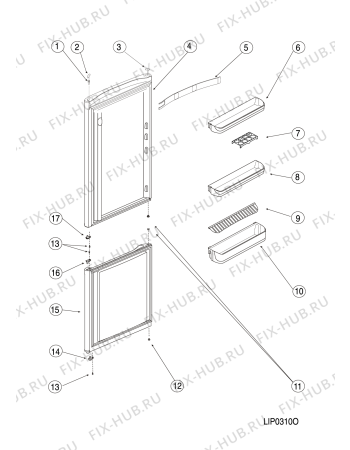 Взрыв-схема холодильника Indesit ITF016S (F156422) - Схема узла
