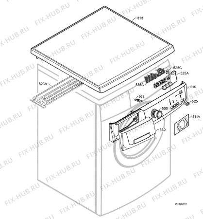 Взрыв-схема стиральной машины Electrolux EWF12075W - Схема узла Command panel 037