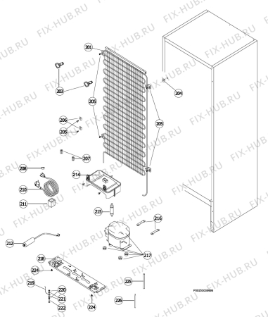 Взрыв-схема холодильника Electrolux ERD24090W - Схема узла Cooling system 017