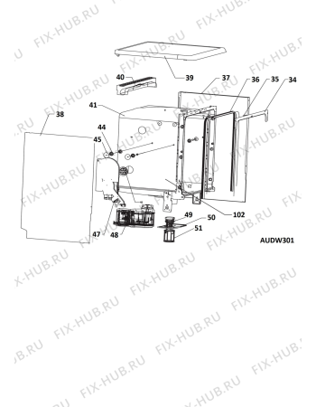 Схема №3 DWFA141202 (F081924) с изображением Панель для посудомойки Indesit C00294502