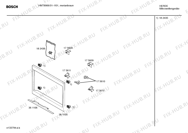 Взрыв-схема микроволновой печи Bosch HMT8906 - Схема узла 04