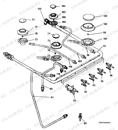 Взрыв-схема плиты (духовки) Zanussi ZC5042AGS - Схема узла Section 6