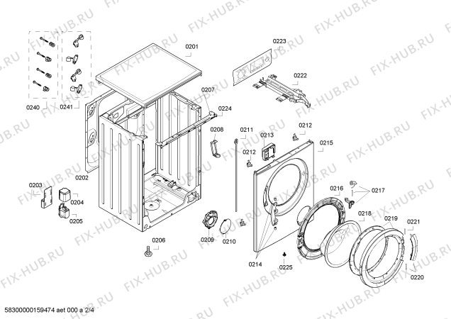 Взрыв-схема стиральной машины Bosch WLO20260TI - Схема узла 02
