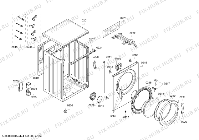 Взрыв-схема стиральной машины Bosch WLO20260OE Bosch Avantixx 6 VarioPerfect - Схема узла 02