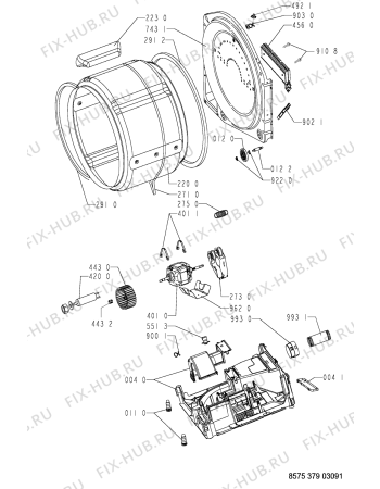 Взрыв-схема сушильной машины Whirlpool AWZ 3799 - Схема узла