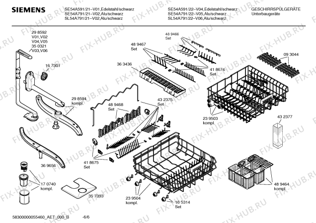 Схема №3 SE55592 с изображением Инструкция по эксплуатации для посудомойки Siemens 00583110