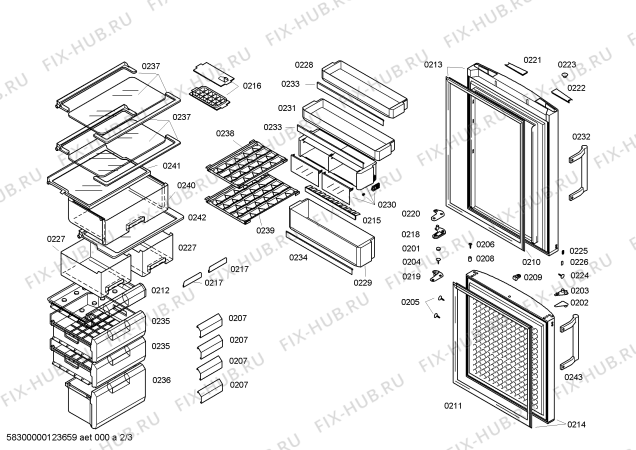 Схема №2 KG28XP40 с изображением Выдвижной ящик для холодильной камеры Siemens 00665279