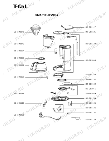 Схема №1 CM151GJP/9QA с изображением Держатель фильтра для электрокофемашины Seb SS-201872