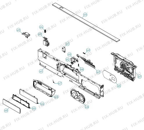 Взрыв-схема посудомоечной машины Asko D5435 EU   -Stainless (340697, DW90.1) - Схема узла 06