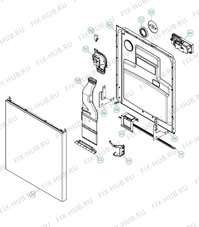 Взрыв-схема посудомоечной машины Asko D5122 XL SE   -vit (338457, DW70.1) - Схема узла 05