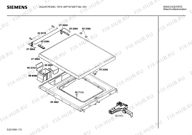 Взрыв-схема стиральной машины Siemens WP79230FF AQUATRONIC 7973 - Схема узла 02