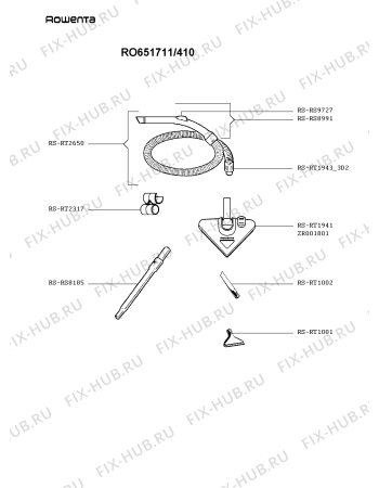 Взрыв-схема пылесоса Rowenta RO651711/410 - Схема узла 4P005695.6P2