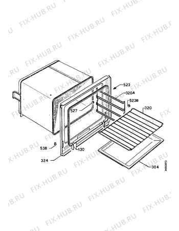 Взрыв-схема плиты (духовки) Zanussi ZKH7014W - Схема узла Housing 001