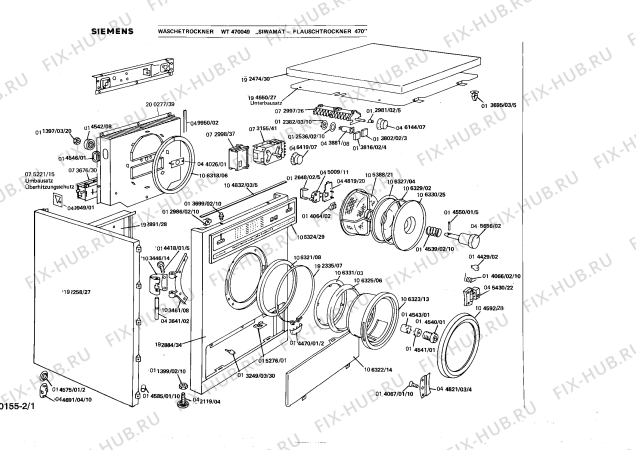 Схема №1 0728144007 T410 с изображением Уплотнитель бака Bosch 00106318