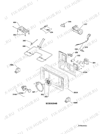 Взрыв-схема плиты (духовки) Voss Electrolux IKC7705-RF - Схема узла Electrical equipment 268