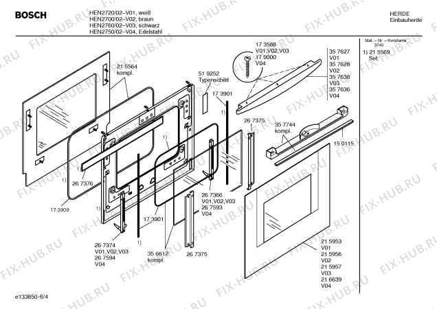 Схема №4 HEN1460 с изображением Контрольная лампа для духового шкафа Bosch 00175065