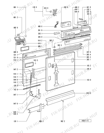 Схема №2 GSI 4743 TW-SW с изображением Мини-ручка для посудомоечной машины Whirlpool 481241028534