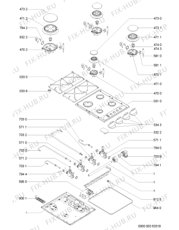 Схема №1 AKM223/WH с изображением Затычка для плиты (духовки) Whirlpool 481244039401