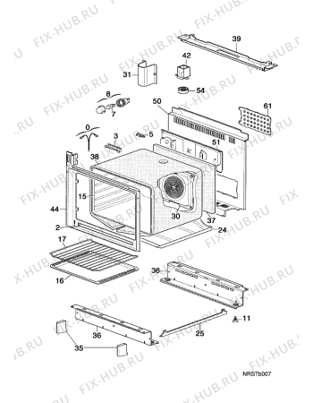 Взрыв-схема плиты (духовки) Arthur Martin E6678MPW1  ELEC.M.PY - Схема узла Oven