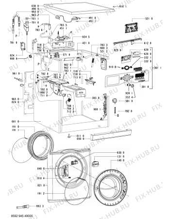 Схема №2 AQUASTEAM 1200 с изображением Декоративная панель для стиральной машины Whirlpool 480111101421
