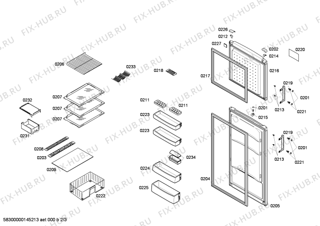 Схема №2 KDV33X15 с изображением Дверь для холодильника Bosch 00248227