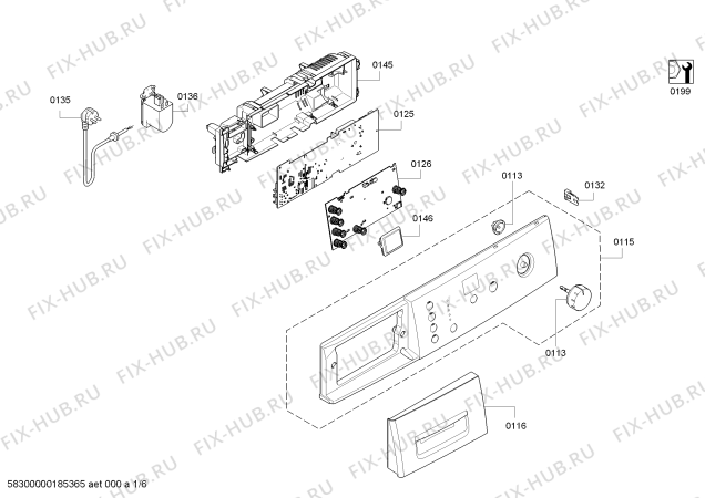 Схема №4 WAE283P0 Serie 4 с изображением Панель управления для стиралки Bosch 11004664