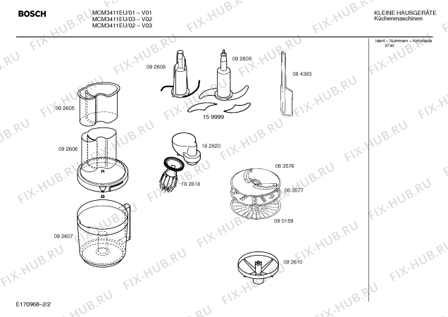 Схема №2 MK30201EU с изображением Мотор для кухонного комбайна Siemens 00261690