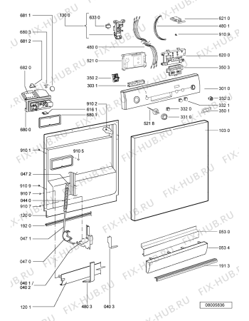 Схема №1 GSF 6550 IN с изображением Панель для посудомоечной машины Whirlpool 481245373676