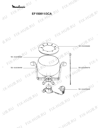 Схема №1 EF150811/3CA с изображением Запчасть для электрофондюшницы Moulinex TS-01038490