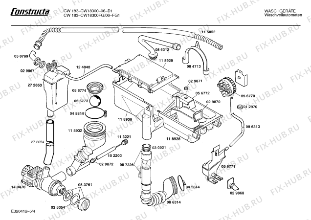Схема №4 CW18300FG CW1830 с изображением Панель для стиральной машины Bosch 00273997