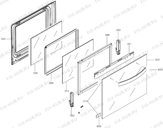 Схема №3 BP2460W (159176, B600PIRO) с изображением Панель для электропечи Gorenje 227549