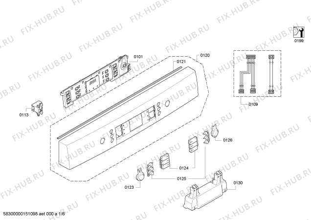 Схема №5 SMS69M22EU с изображением Передняя панель для посудомоечной машины Bosch 00678861