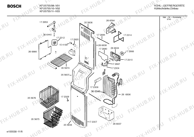 Схема №8 KGU57990 с изображением Панель для холодильной камеры Bosch 00266813