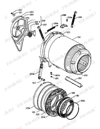 Взрыв-схема стиральной машины Zanussi ZWD1263JT - Схема узла Tub and drum