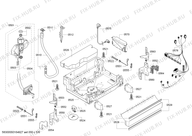 Взрыв-схема посудомоечной машины Bosch SMS40D52EU AquaStop - Схема узла 05