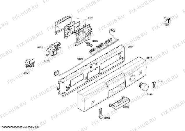 Схема №4 3VS362BD с изображением Панель управления для посудомойки Bosch 00665086