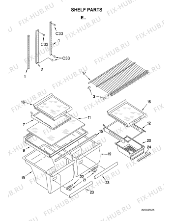 Схема №2 5GR2SHKXLS с изображением Шуруп для холодильной камеры Whirlpool 482000007050