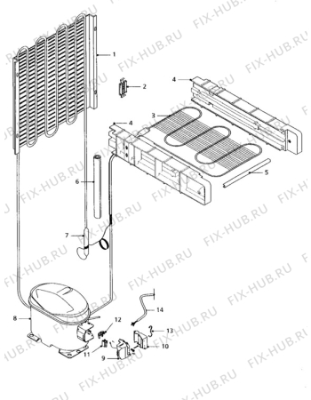 Взрыв-схема холодильника Zanussi DR43L - Схема узла Cooling system 017