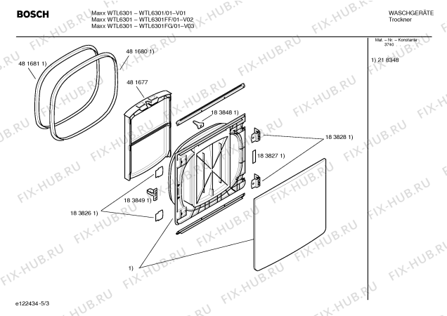 Взрыв-схема сушильной машины Bosch WTL6301FF Maxx WTL6301 - Схема узла 03