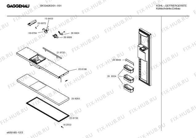 Схема №8 SK534263 с изображением Ручка двери для холодильника Bosch 00219720