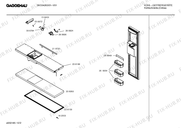 Схема №8 SK534263 с изображением Рамка для холодильной камеры Bosch 00489029