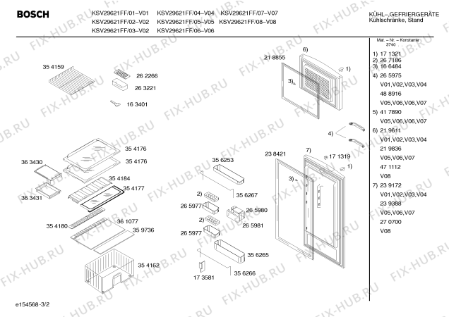 Взрыв-схема холодильника Bosch KSV29621FF - Схема узла 02