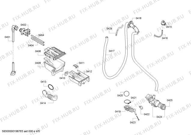 Взрыв-схема стиральной машины Bosch WAT28581TR - Схема узла 04
