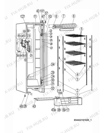 Схема №1 ADN2212 (F100989) с изображением Уплотнение для холодильной камеры Indesit C00419001