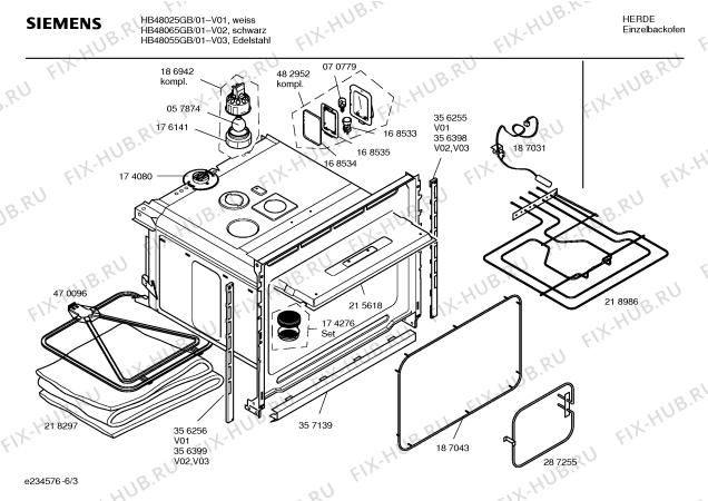 Схема №5 HB48055SK с изображением Панель управления для плиты (духовки) Siemens 00366064