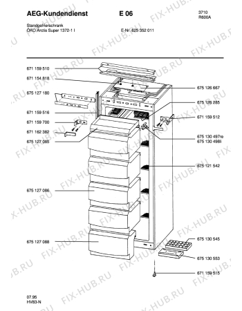 Взрыв-схема холодильника Aeg ARC1372-1 I - Схема узла Housing 001