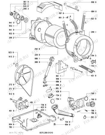 Схема №2 AWM 288/3 WS-B,NL с изображением Индикаторная лампа для стиралки Whirlpool 481213448219