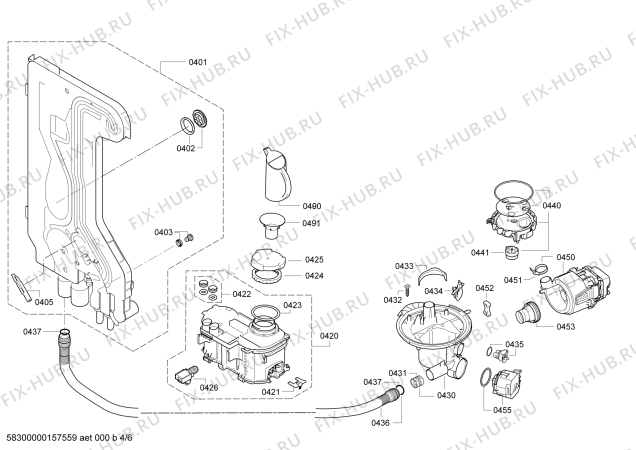 Взрыв-схема посудомоечной машины Bosch SHE7ER55UC - Схема узла 04