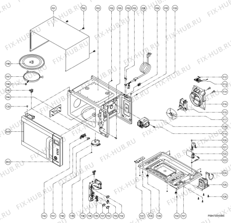 Взрыв-схема микроволновой печи Electrolux EMS2025 - Схема узла Section 3