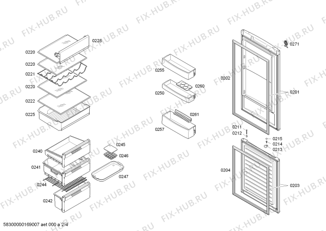 Схема №2 PKNB36VW20 с изображением Поднос для холодильника Bosch 00448551